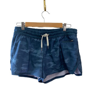 Vuori Clementine Running Shorts w/ Liner Blue Camo Drawstring Women's Size Large